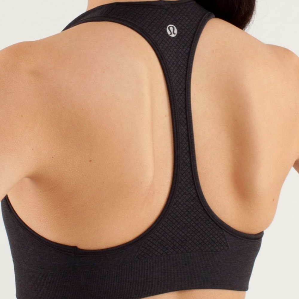 lululemon athletica, Ebb & Flow Racerback Bra,  Black, size 4 - Picture 2 of 6